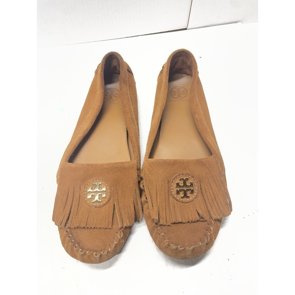 Tory Burch Ballet Fringe Loafer Suede Moccasin Womens Size 9 Great Condition
